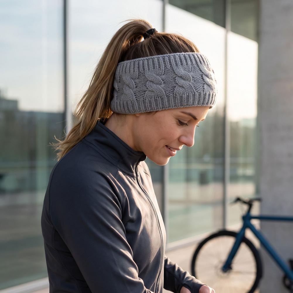 Fleece Ear Warmer Band - 冬用のフェイクファー製ヘッドバンド、女性用ニットヘッドバンド、裏地がフリース素材のあったかヘアバンド、防寒用のふわふわ素材のイヤーウォーマー。