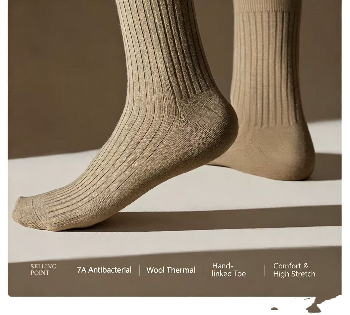 Thermal Sock Wool - メンズ・レディース用、厚手で暖かいメリノウールハイキングソックス4足セット。冬用。通気性があり、保温性に優れたブーツソックス。
