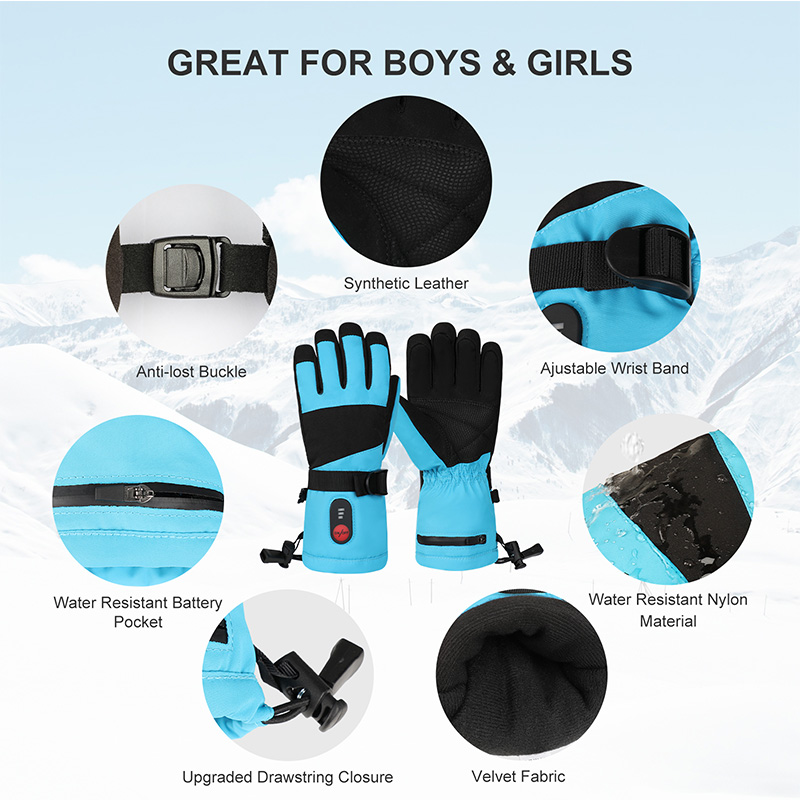 防水機能付きのヒートグローブ、スキー・スノーボード用、子供用 - Snow Glove Insulated のレビューと価格
