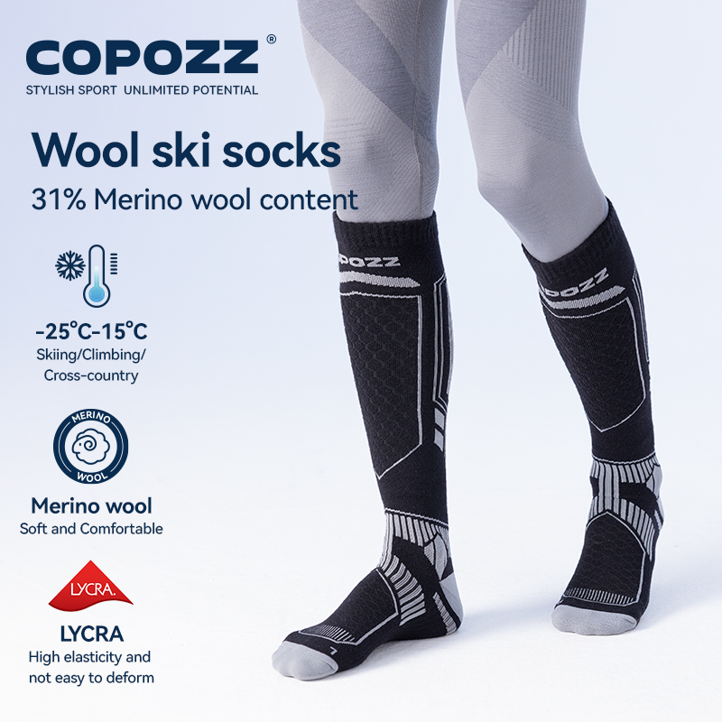 COPOZZ 新しい冬のスキーソックス男性女性サーマルメリノ - Thermal Sock Wool のレビューと価格