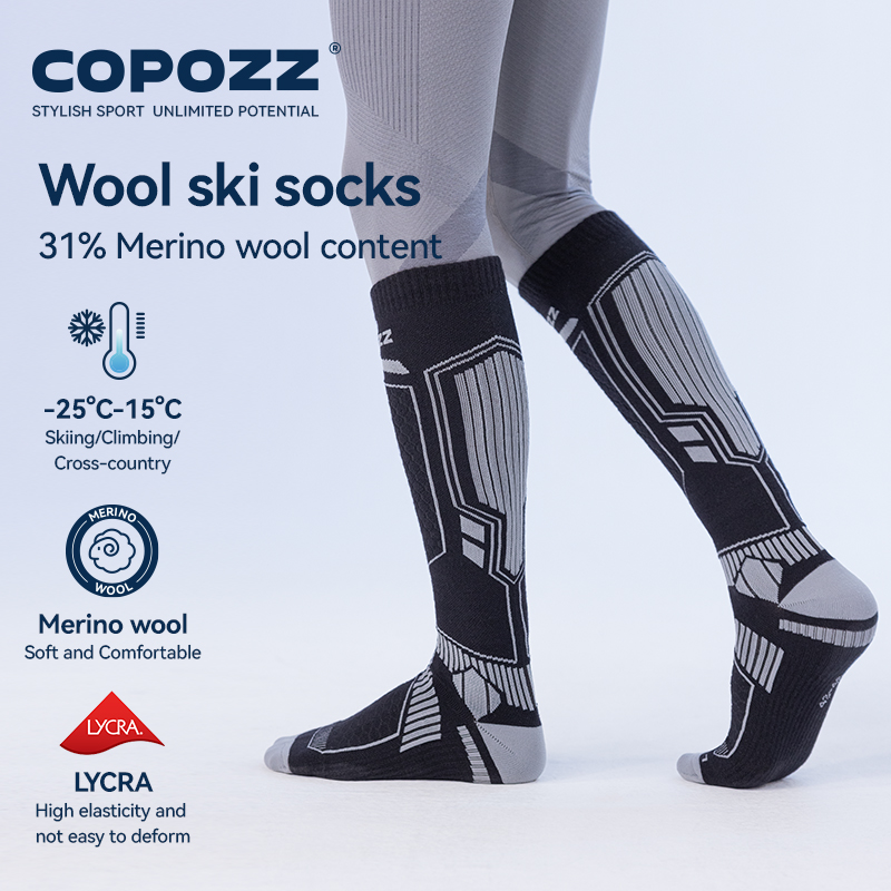 COPOZZ 新しい冬のスキーソックス男性女性サーマルメリノ - Thermal Sock Wool のレビューと価格
