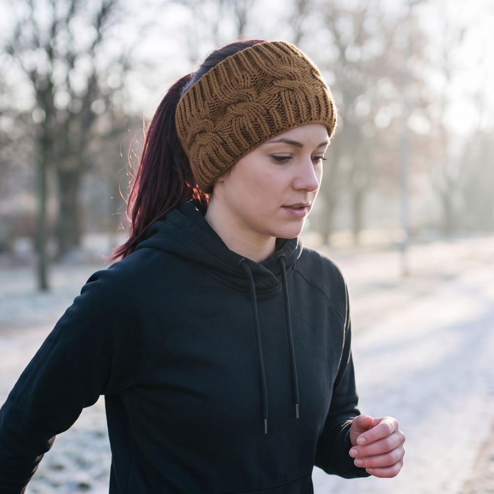 女性用冬のランニングウェア：女性用ニットヘッドバンド、フリー - Fleece Ear Warmer Band のレビューと価格