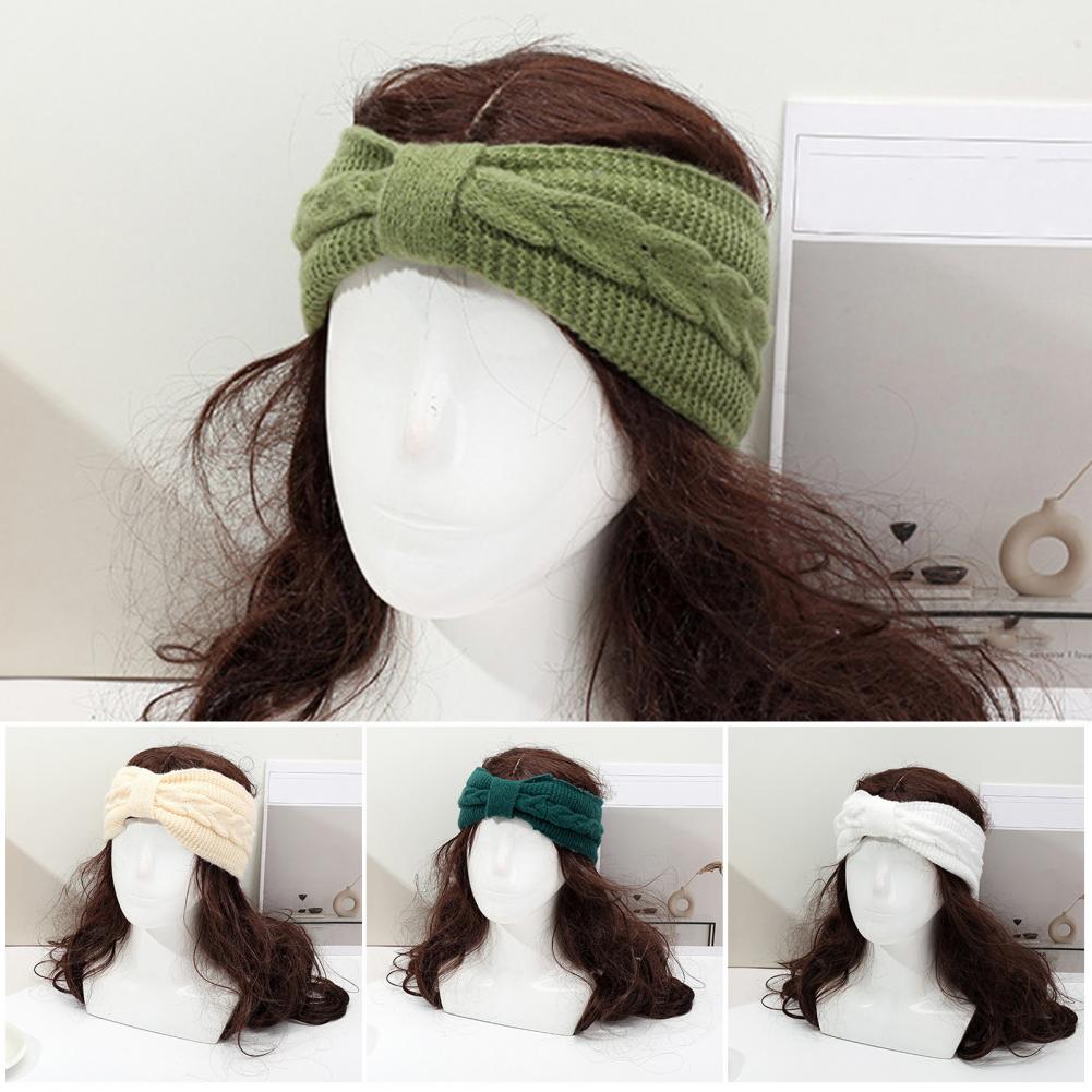 冬のフリース裏地ヘッドバンドソリッドカラーツイストテクスチャ - Fleece Ear Warmer Band のレビューと価格