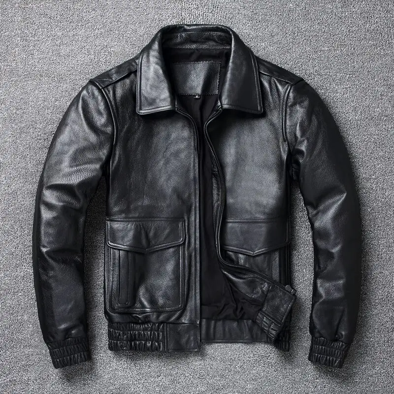 クラシックな男性用牛革コート,本革ジャケット,サイズプラス, - Down Jacket Packable のレビューと価格