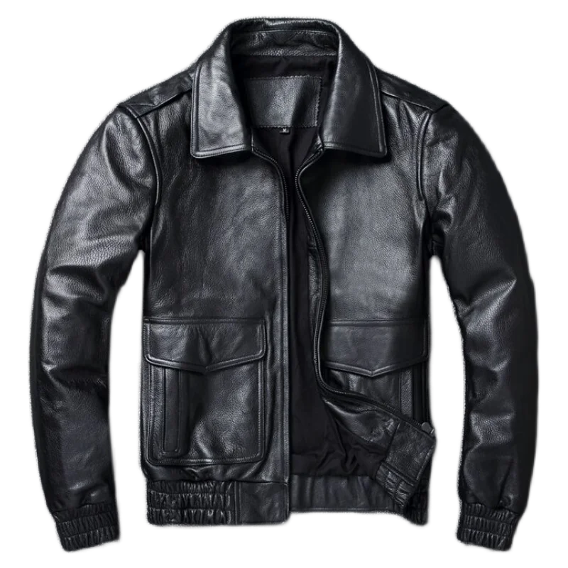 クラシックな男性用牛革コート,本革ジャケット,サイズプラス, - Down Jacket Packable のレビューと価格
