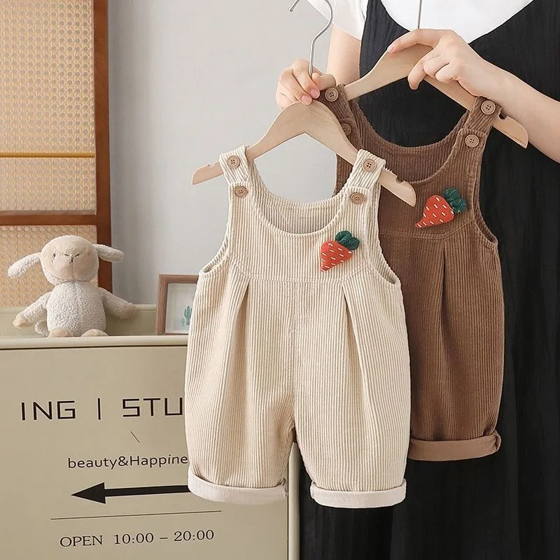 1～4歳向け、秋のベビー用サスペンダー付きパンツ。可愛らしい - Corduroy Pant Warm のレビューと価格
