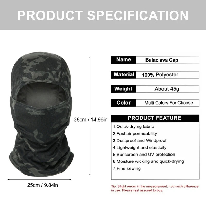迷彩柄バラクラバ帽子 サイクリング用フルフェイスマスク アウ - Balaclava Ski Mask のレビューと価格