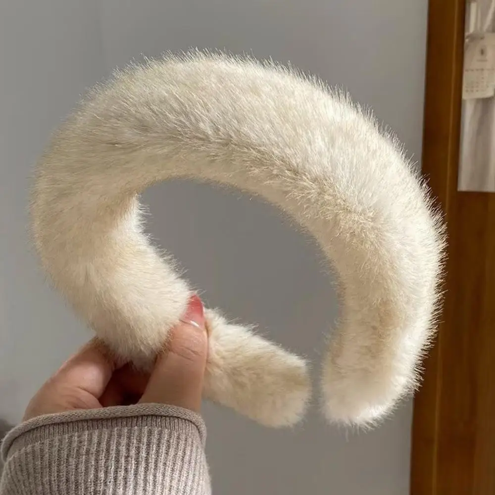 2025秋冬ミンクファー無地ヘッドバンド韓国風ふわふわファー - Winter Headband Fleece のレビューと価格
