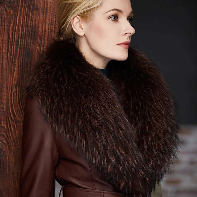 アライグマの毛皮の襟 女性用 冬用 毛皮の襟 コート ジャケ - Shawl Wrap Winter のレビューと価格