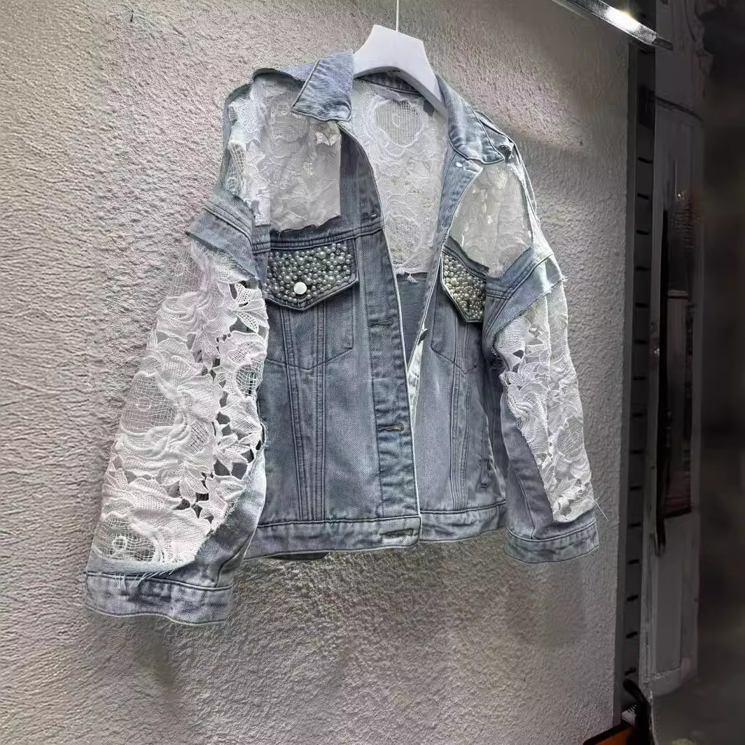 女性のスプライス刺繍ジャケット,襟を折りたたんだ服,真珠,色 - Down Jacket Packable のレビューと価格