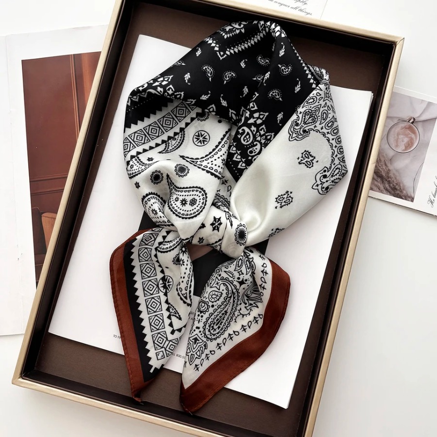2025年シルクショールスクエアスカーフ、女性用プリントヘッ - Shawl Wrap Winter のレビューと価格